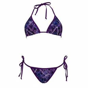 Purple Designer Print Women's Bikini Set
